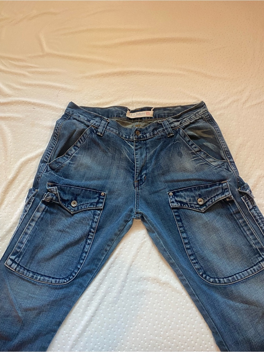 Women’s Blue Cargo Jeans - Unbranded